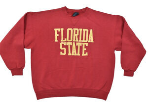 Soffe Fleece Florida State University Seminoles Sweatshirt XL Maroon Red VTG